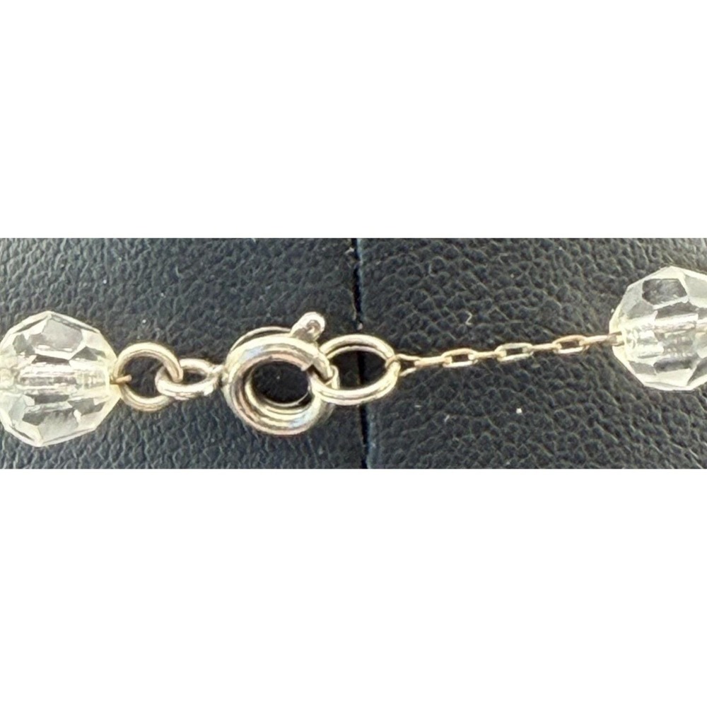 Vintage Necklace Crystal Beads Faceted Graduated Chain Cord Wedding Box 18" - Picture 5 of 8